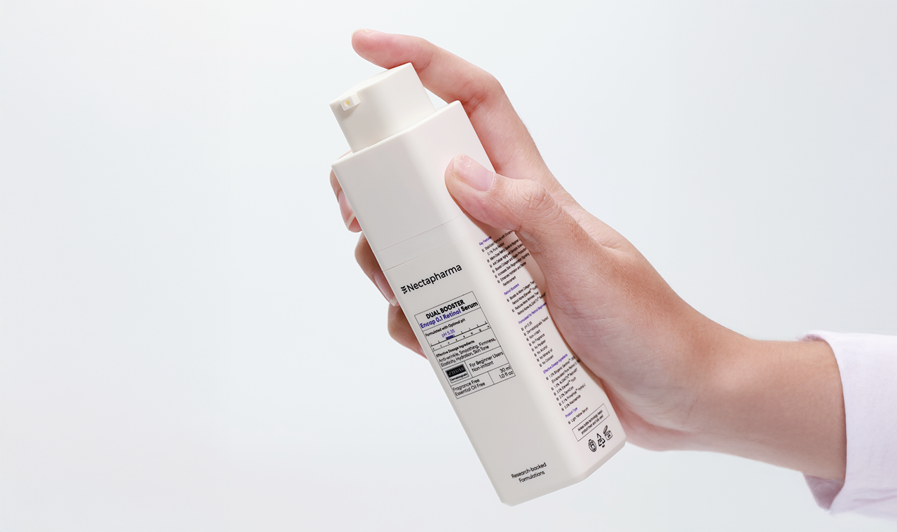 `ALGAKTIV® RetinArt` is a Retinol Booster
that makes 0.1% Retinol `more effective than 0.5% Retinol`